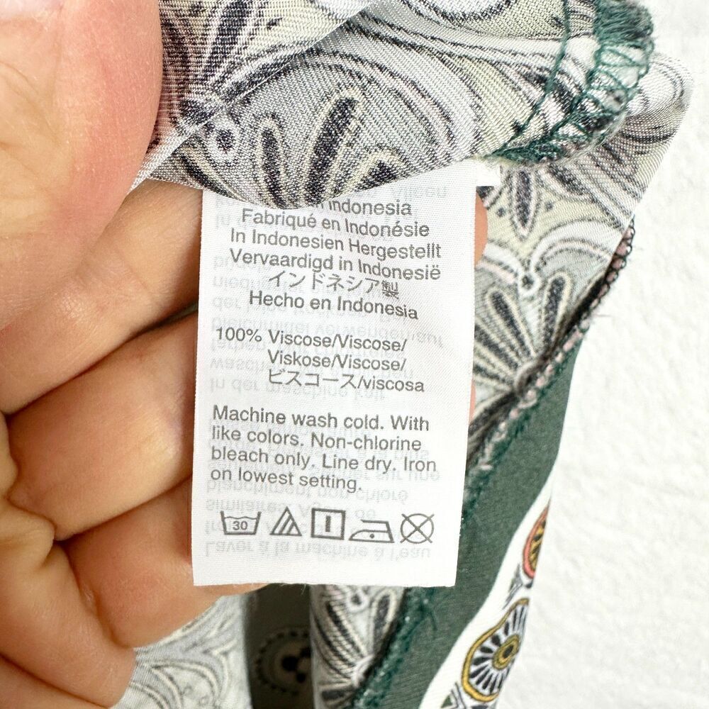 J. Crew Ornate Jungle Drapey Boatneck Top Size XS Long Sleeve Jaguar Bird - Picture 7 of 7